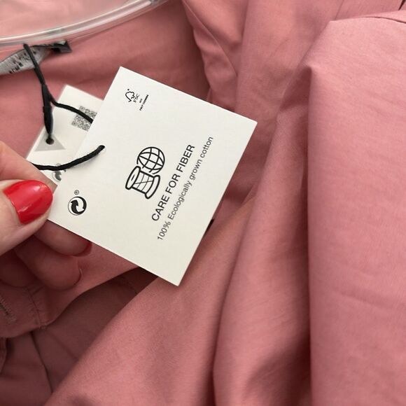 NWT Zara pink ruffle front button up down small s - Picture 8 of 9